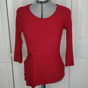COMO VINTAGE Red Striped Blouse